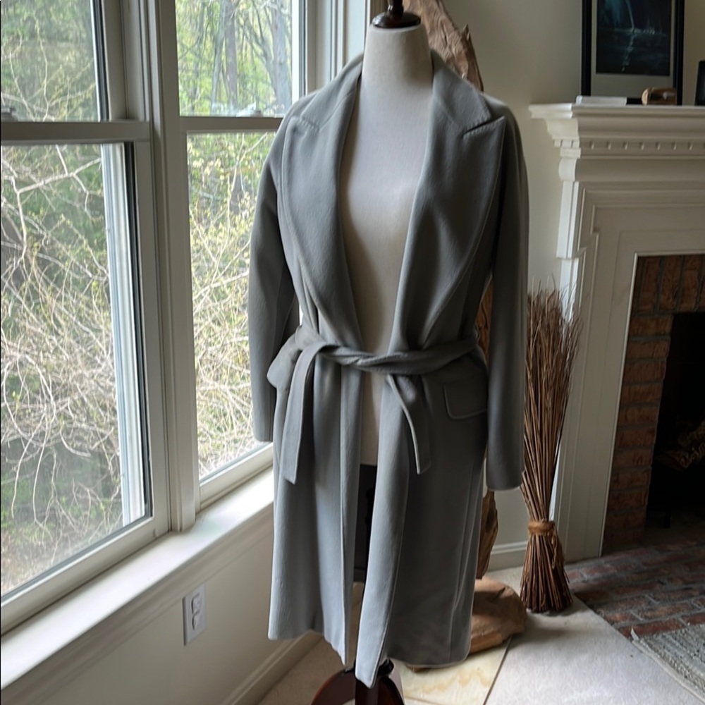 Max Mara Wool Gray Belted Coat